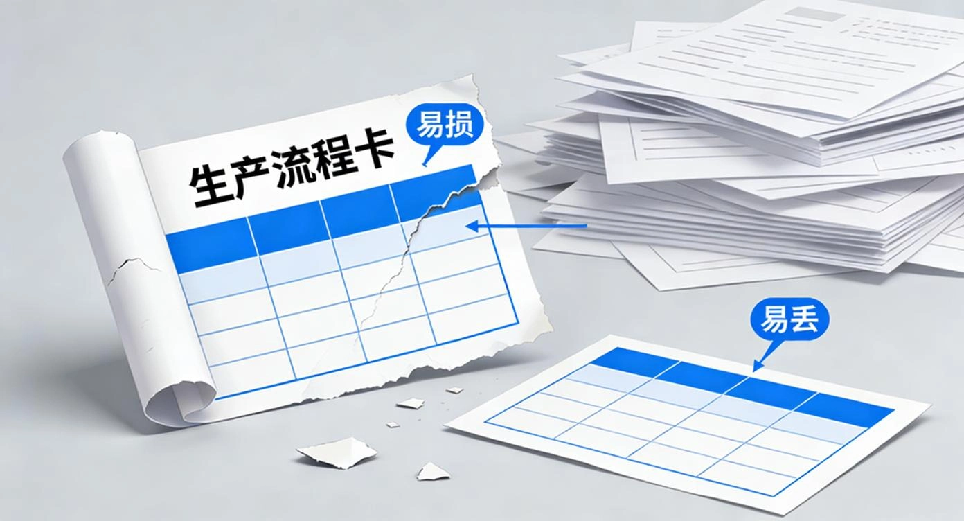 纸质流程卡损坏和信息追溯困难